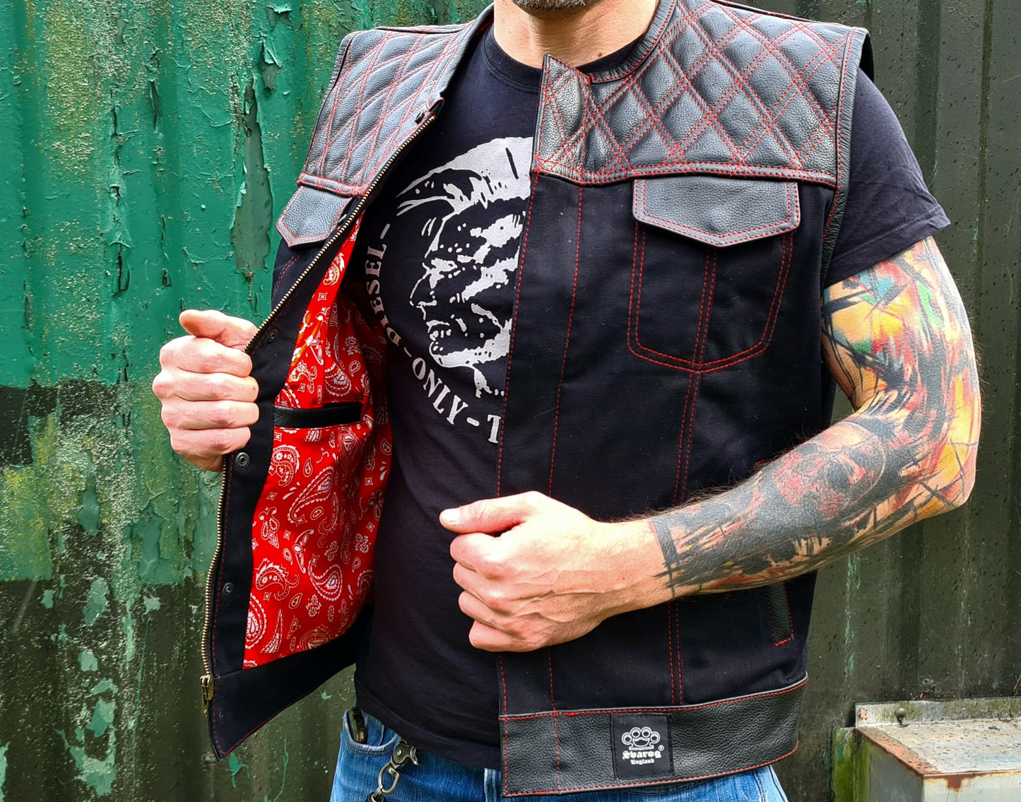 SVAROG England Diamond/Denim Leather Cut / Vest