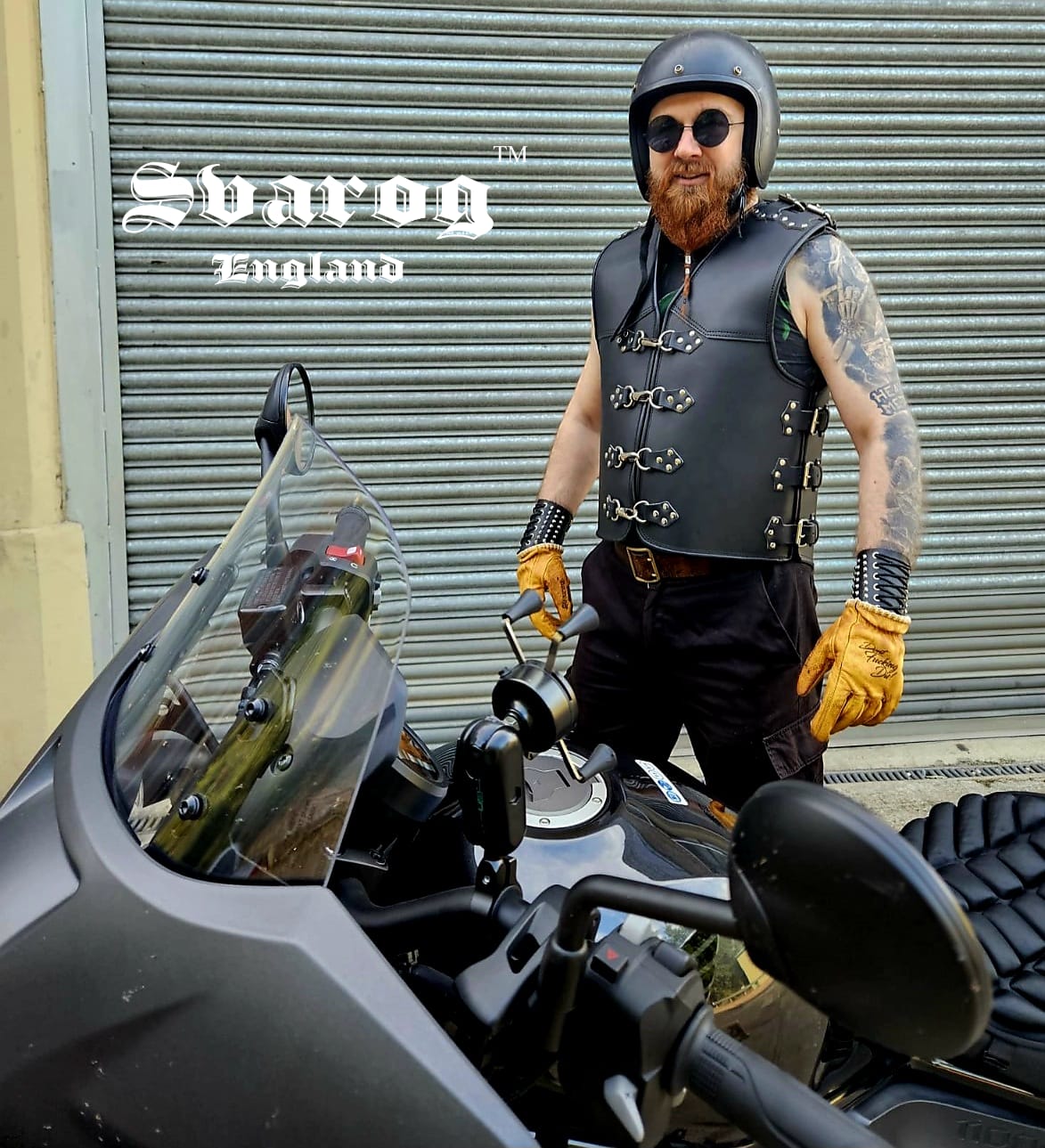 SVAROG Heavy Duty 4-7 MM Thick Buffalo Leather Club Vest “INVADER”
