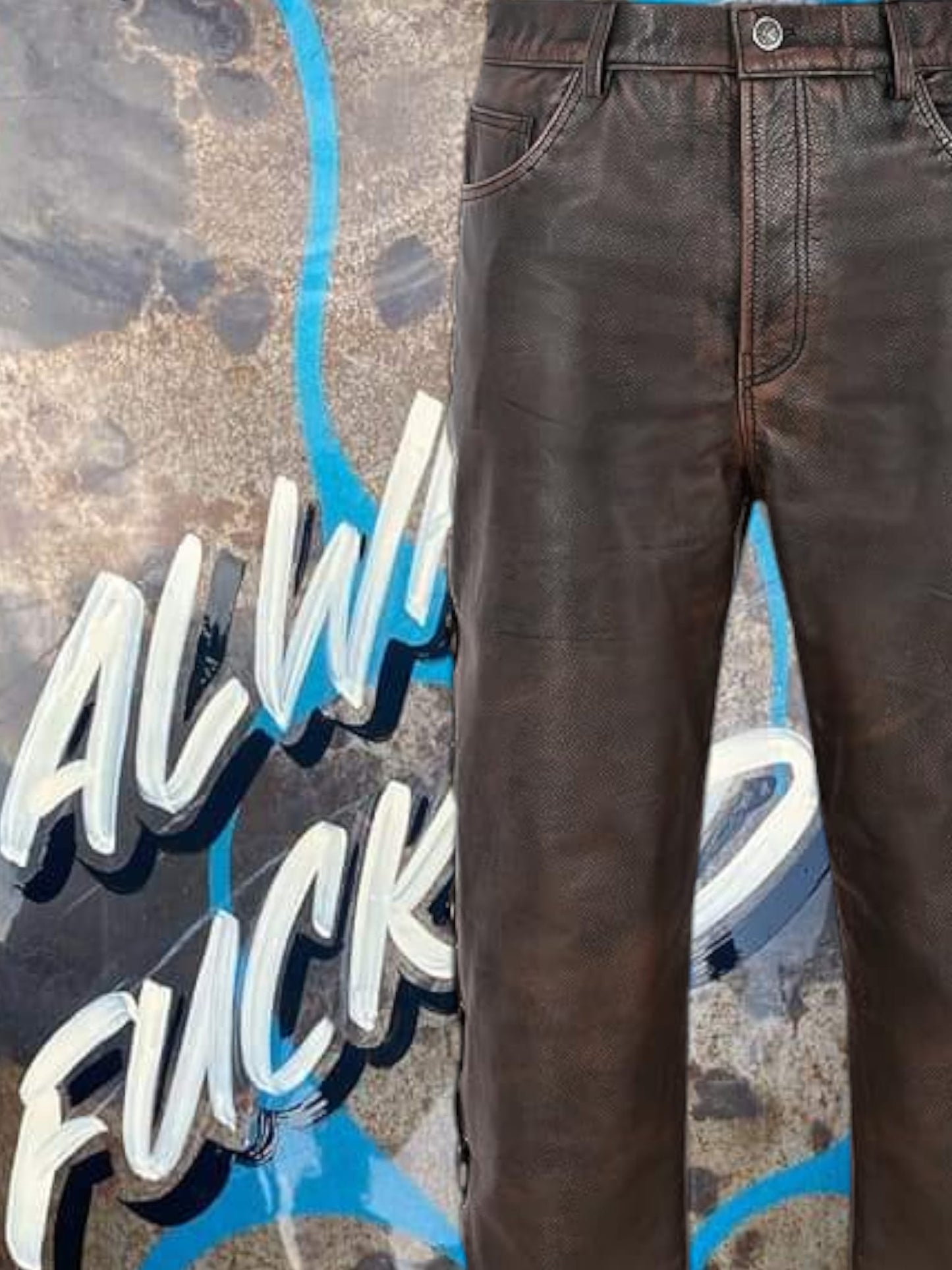 Svarog England  Leather Laced Trouser Bronze