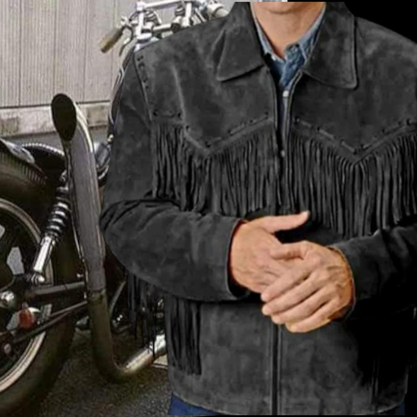 SVAROG England Black Suede Leather Jacket "Legend"
