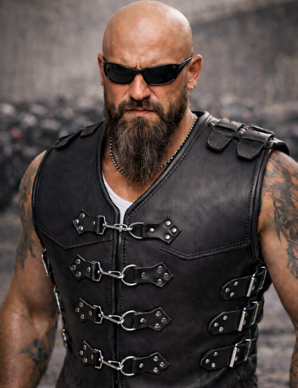 SVAROG Heavy Duty 4-7 MM Thick Buffalo Leather Club Vest “INVADER”