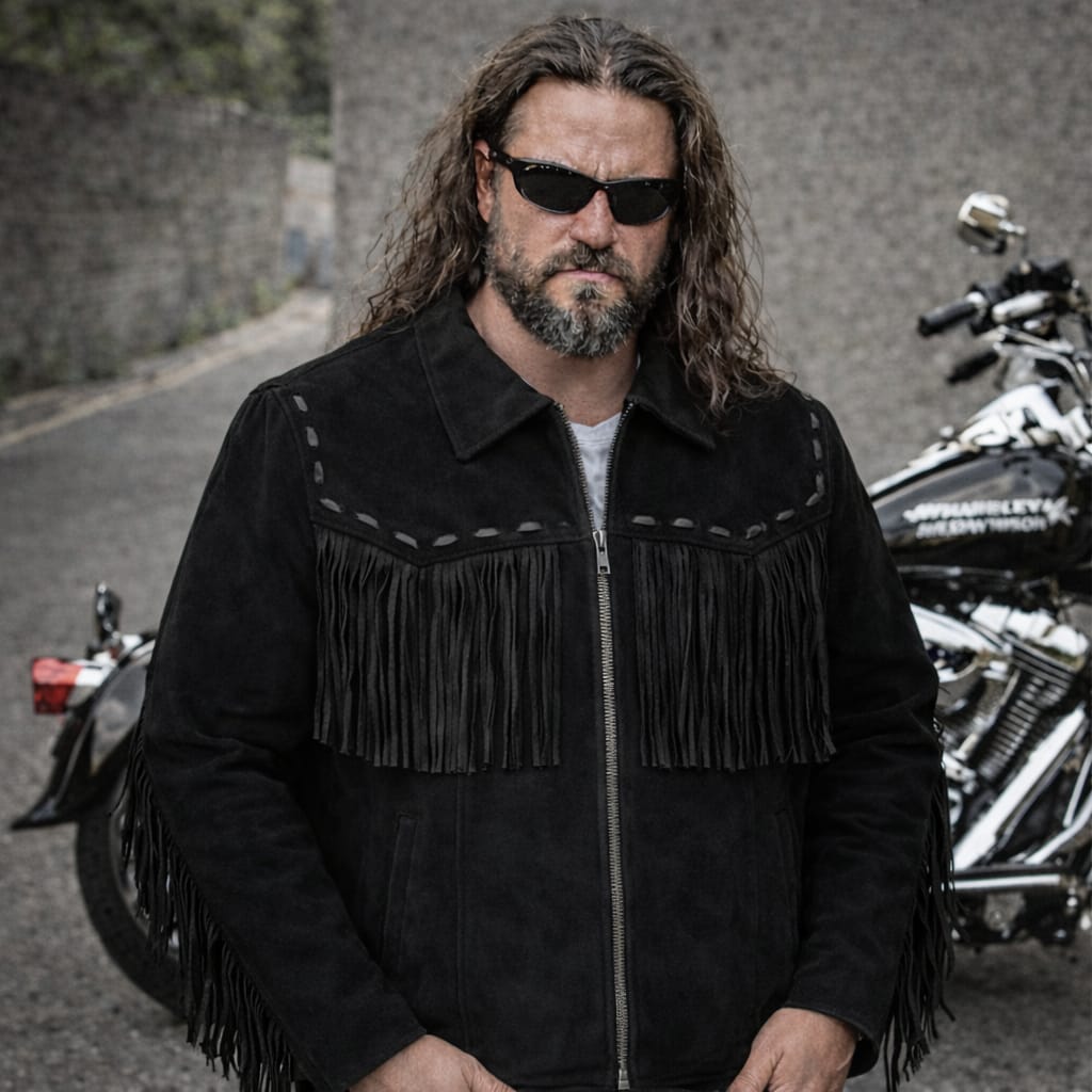 SVAROG England Black Suede Leather Jacket "Legend"