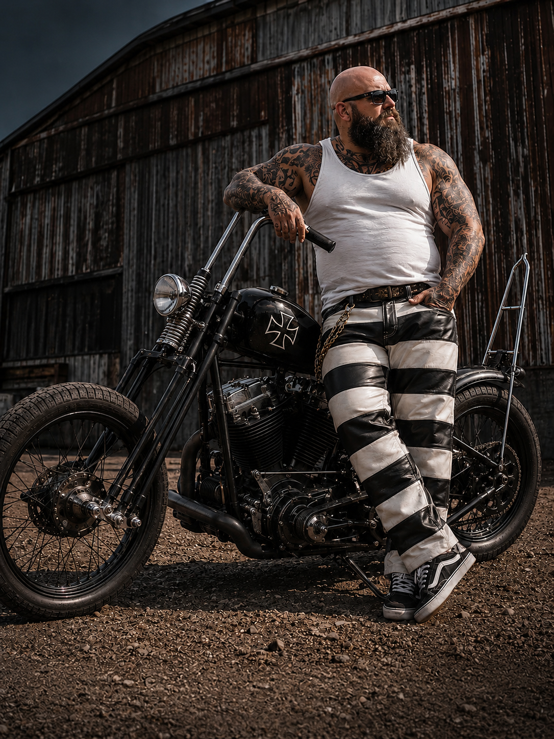 Svarog Mens Leather Prison Pants Japanese Style “Road Runner”