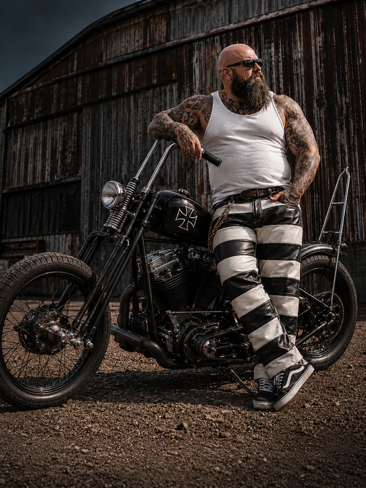 Svarog Mens Leather Prison Pants Japanese Style “Road Runner”