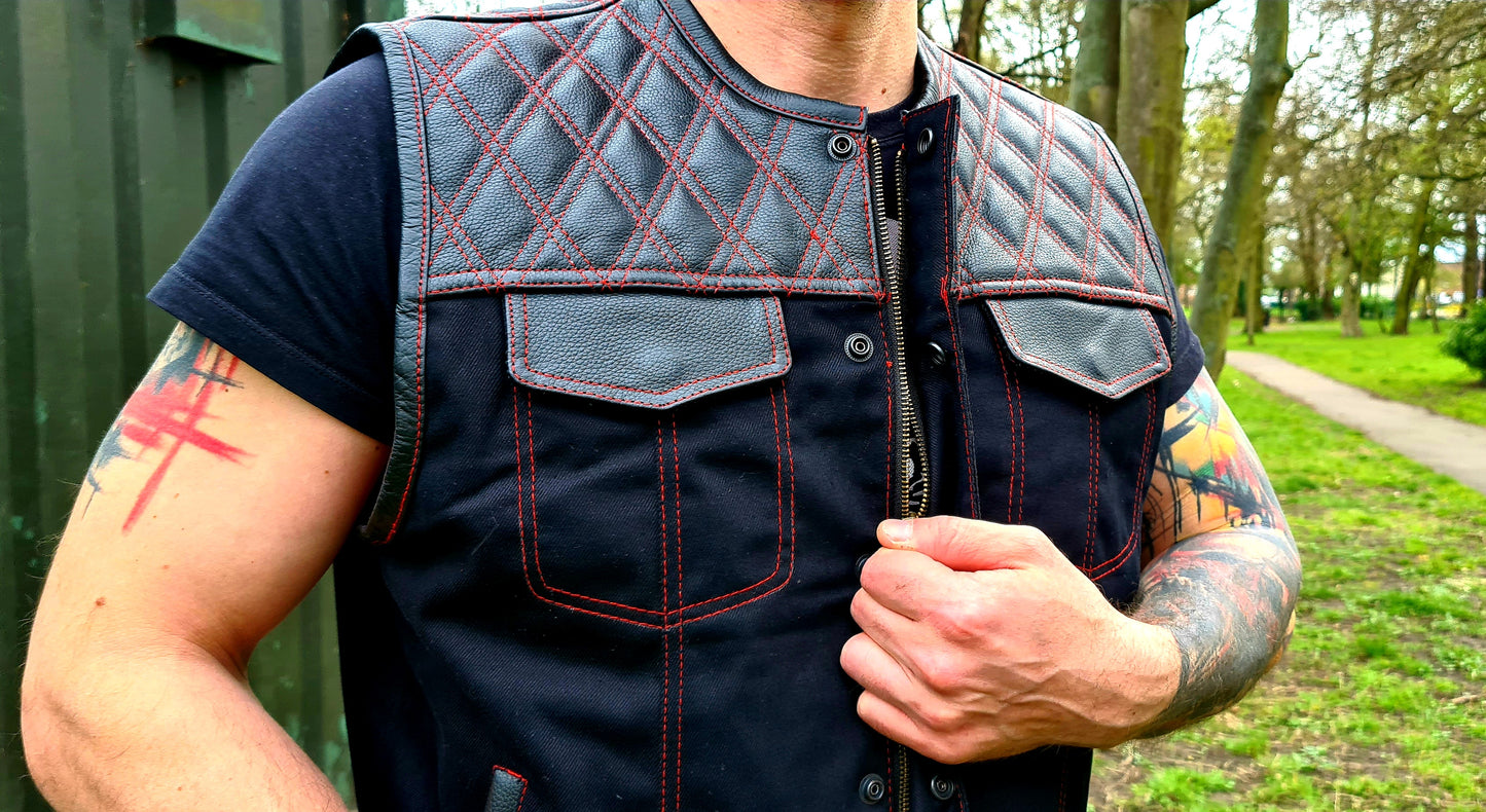 SVAROG England Diamond/Denim Leather Cut / Vest